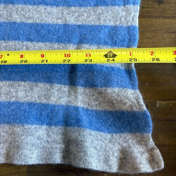 WHITE+WARREN BABY blanket Blue Gray Striped See description - Picture 4 of 7